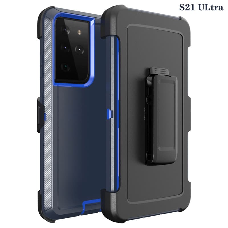 Suitable for Samsung S21 Ultra solid color robot two-in-one back clip anti-fall mobile phone S23 shell protective case in stock