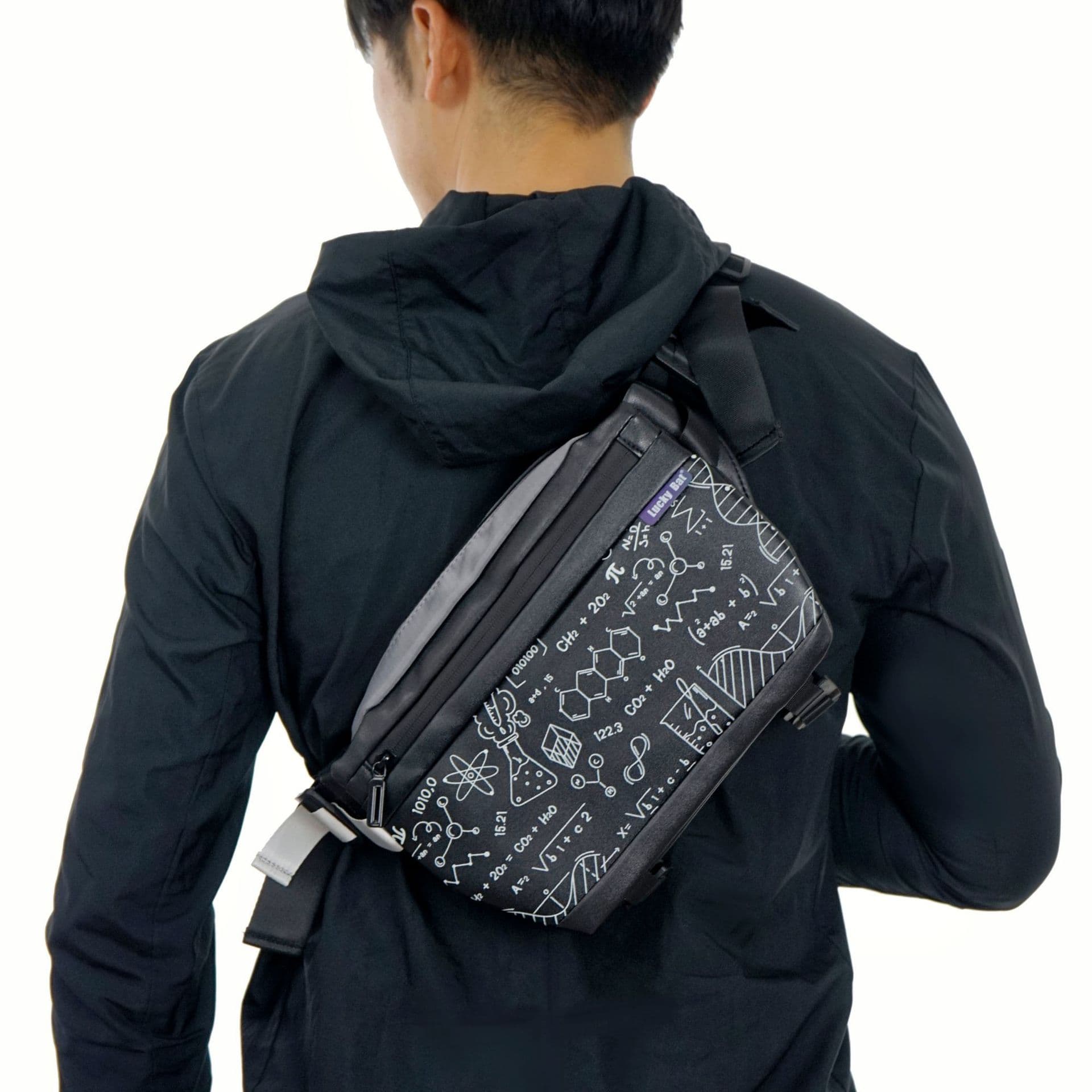 Men's Chest Bag Crossbody Sling Bag Japanese-Korean Tech Waterproof Fashion Cycling Motorcycle Bag Large Capacity Single Shoulder Crossbody Bag