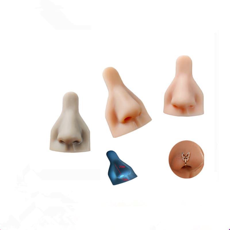 5D Simulated Nose Silicone Module Model Beginner Piercing Practice Fake Nose Nose Stud Nose Ring Training Practice Prop