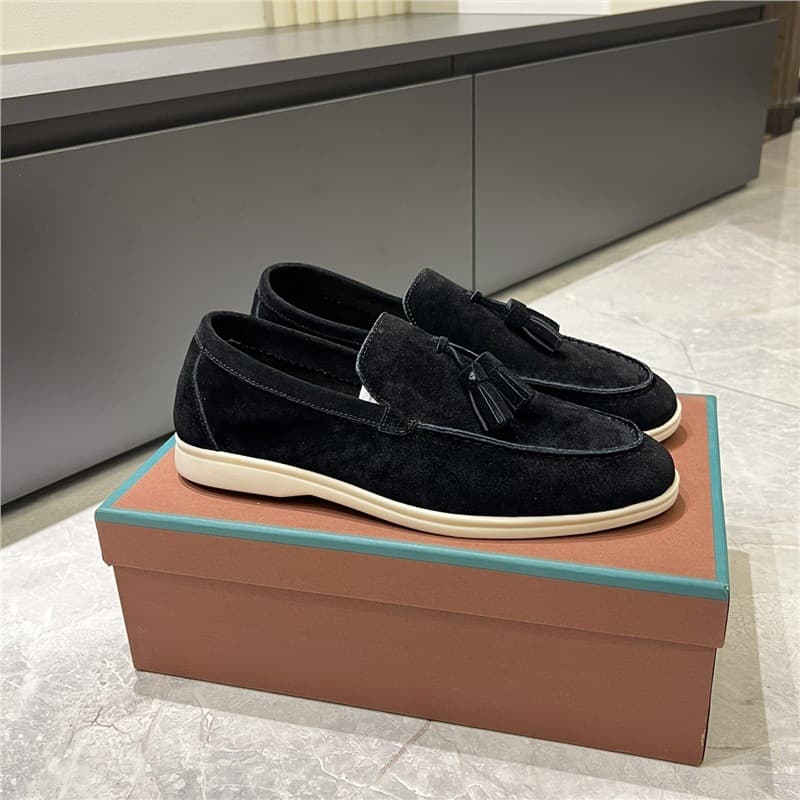 Premium Couple New Genuine Leather Casual Slip-On Loafers with Tassel Design, Versatile Men's and Women's Shoes