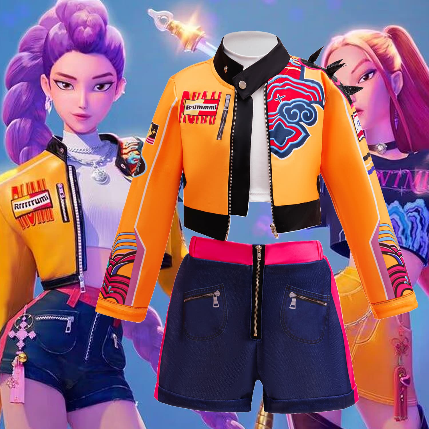 Foreign trade cross-border witch hunter group cos suit Rumi same style suit Korean girl group K-POP stage costume BB24