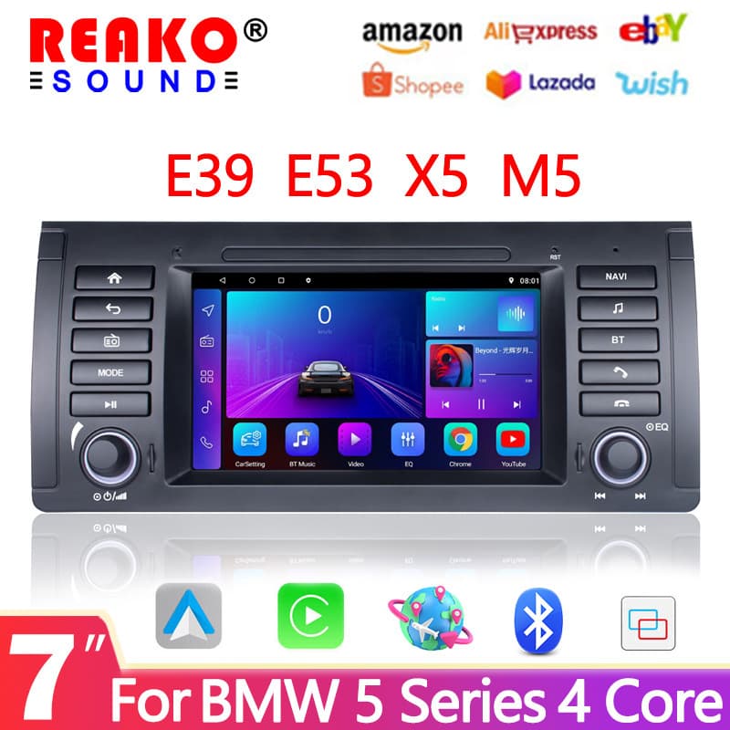 7-inch Car Navigation Screen for BMW E39/E53/X5/M5 Car Central Control Display Bluetooth Carplay