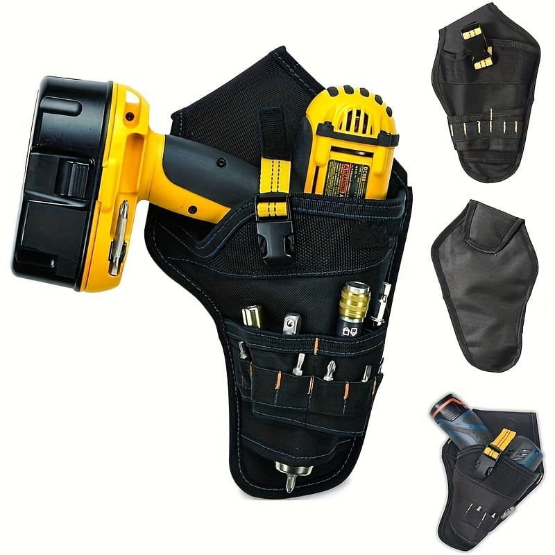 Multi-Function Toolbox Electric Drill Tool Bag Multi-Pocket Oxford Cloth Hanging Waist Pouch Storage Bag