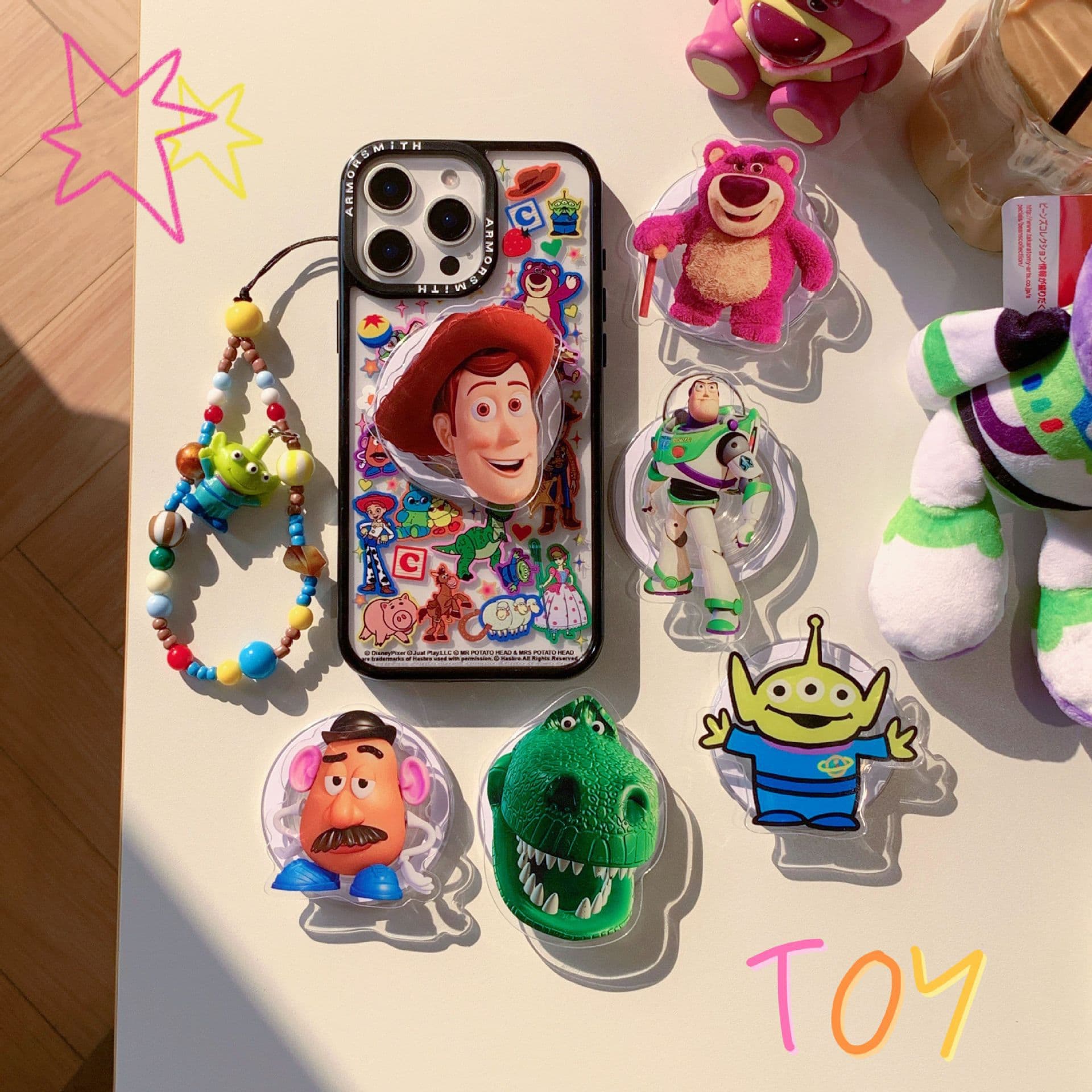 Cartoon Crossover Creative Magnetic Phone Case with Stand Compatible with iPhone 16 Pro Max/15 Pro/14 Pro Trendy