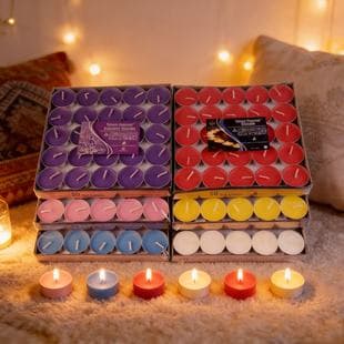 Round Tea Light Candle 2-Hour Burn, Romantic Decoration, Smokeless, for Tea Stove, Valentine's Day, Proposal, Confession Gift
