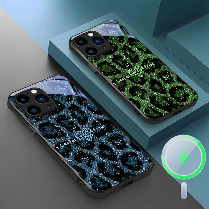 Compatible with iPhone 16 Case, Love Heart 15, Glitter Leopard 14, Premium 13 mini, Magnetic 12 plus, Shockproof
