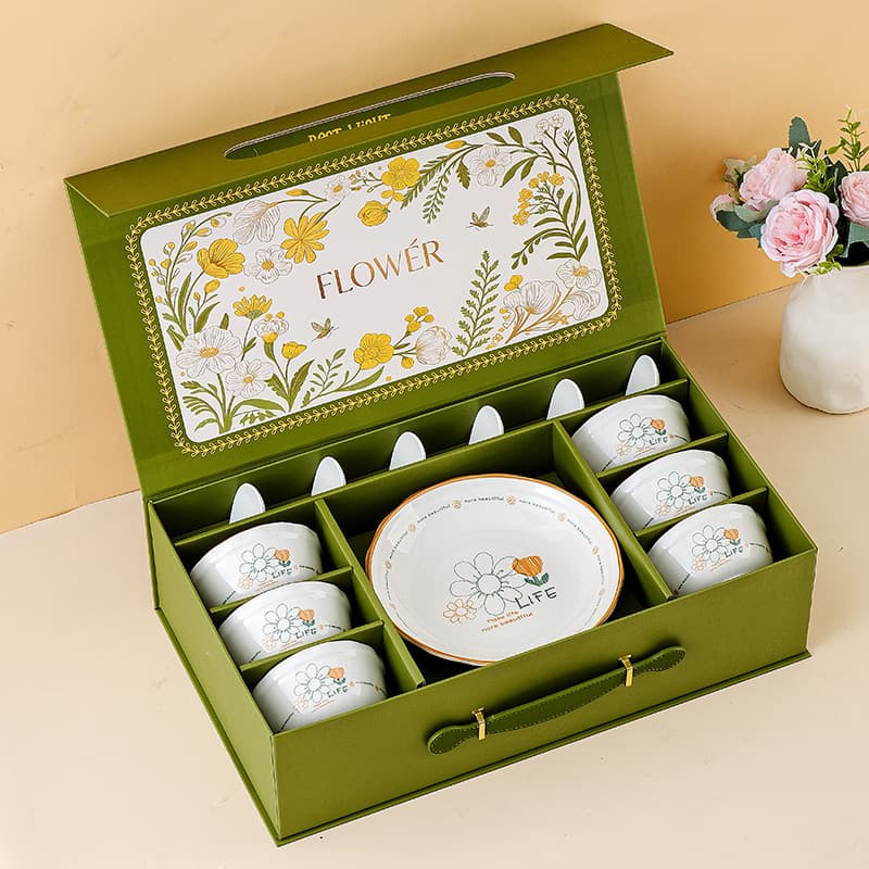 Engagement return gift bowl set, housewarming gift, tableware set gift box, practical flower bowl and plate gift for friends