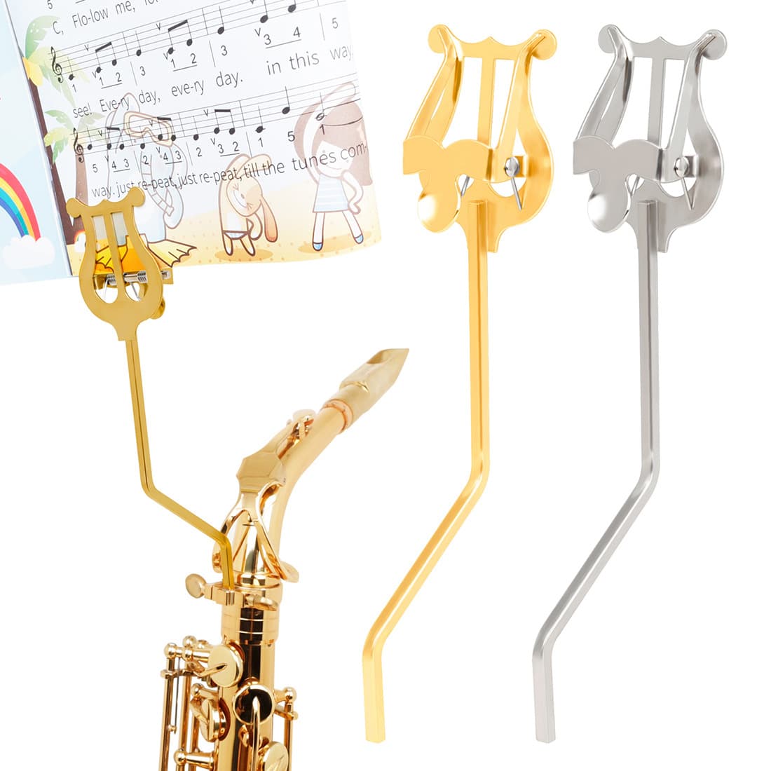 Saxophone music clip, alto saxophone marching music clip, portable music score clip, reading clip, practice music stand wholesale
