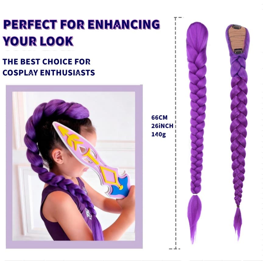 Thick Braid Cos Wig Skpop Hunter Witch Group Lumi Purple Wig Mira Zoe Cosplay