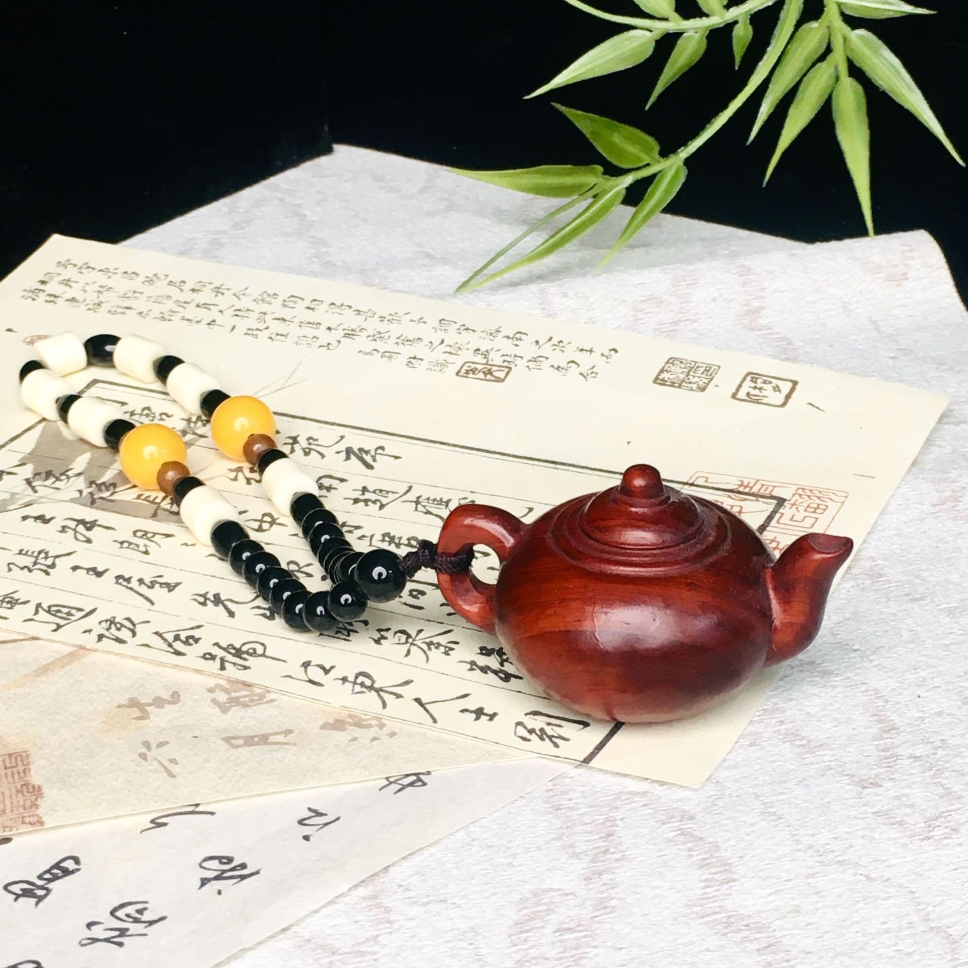 Red Sandalwood Teapot Handle Piece