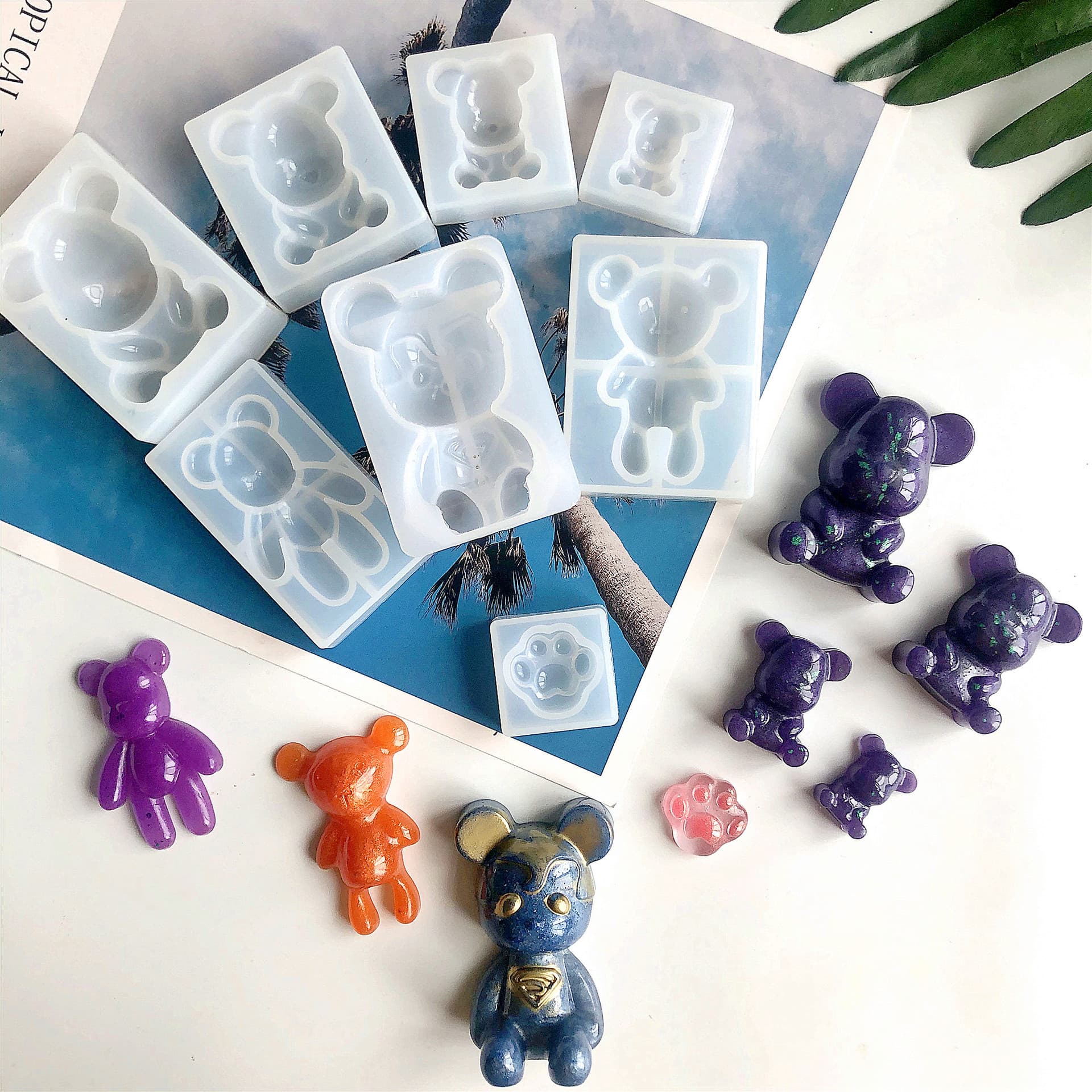 Sealing Wax Resin Standing Bear Silicone Mold DIY Jewelry Making Big Bear Violent Bear Pendant