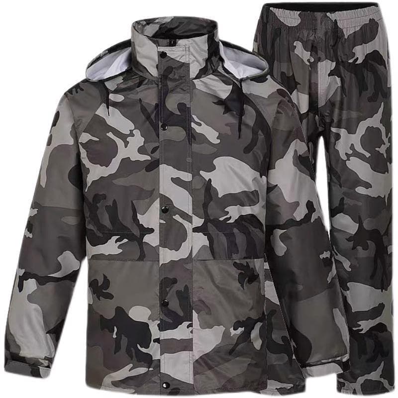 Delivery Raincoat and Rain Pants Set, Waterproof Outdoor Unisex Adult Full-Body Motorcycle Separate Anti-Heavy Rain Raincoat, Large Floral Pattern