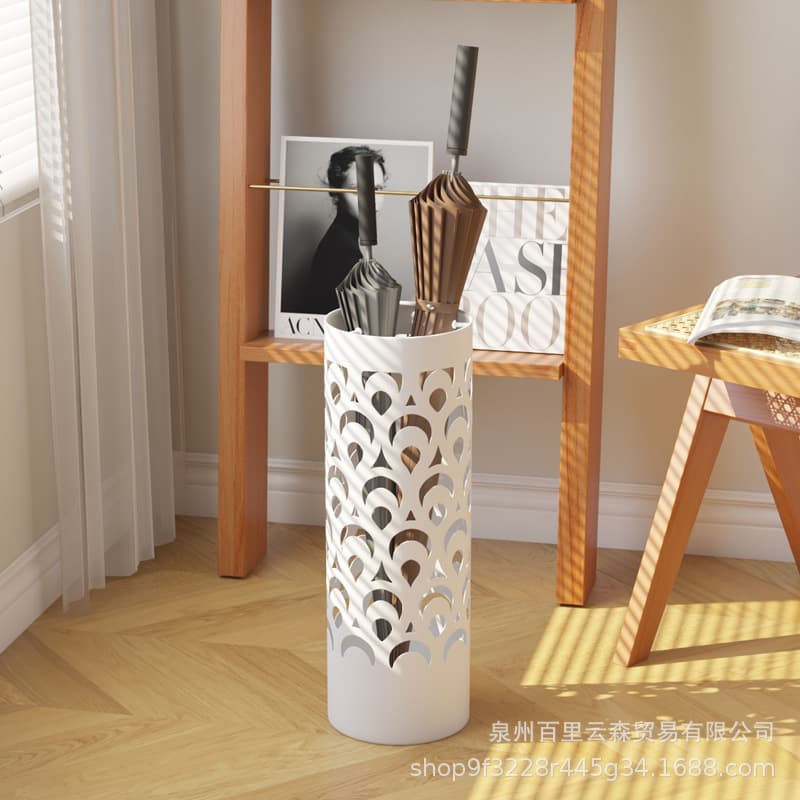 Household Iron Umbrella Storage Rack, Creative Hollow Entrance Umbrella Bucket, Shop Doorway Storage Tub Small Hotel Lobby