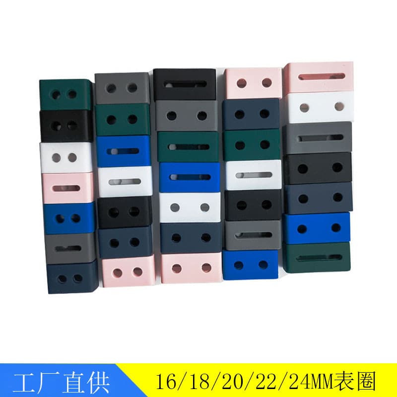 Silicone buckle adjustable watch band loop for Huawei, 360, Casio watches 16/18/20/22/24MM