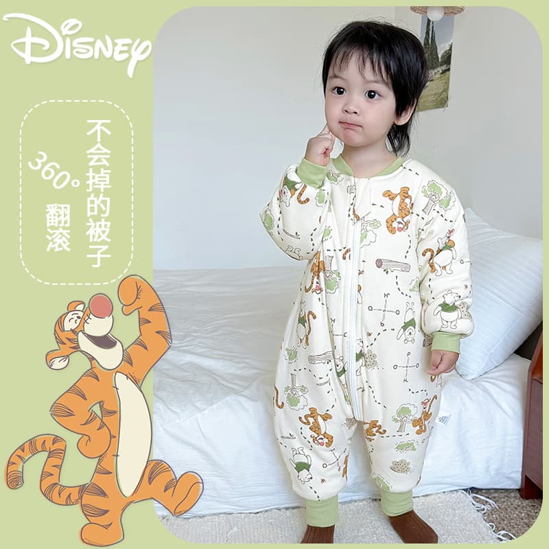 Disney Baby Sleepsack, Autumn/Winter Thickened Children's Anti-Kick Sack, Newborn Split-Leg Sleepsack for Winter