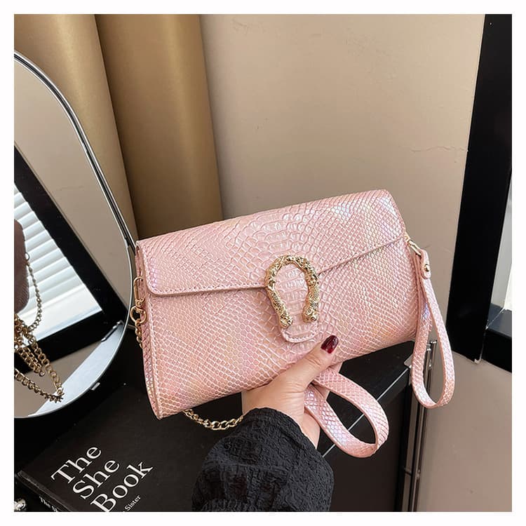 European and American retro bags for women, python pattern chain crossbody, elegant and stylish shoulder bag, this year’s new women’s bag
