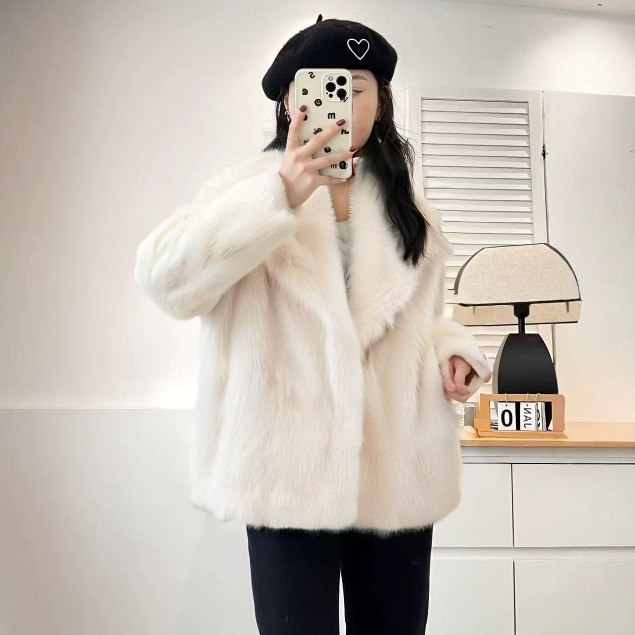 Wholesale 2025 Autumn Winter Women Solid Faux Fur Lapel Coat Women Coat Amazon Europe America Cross-Border