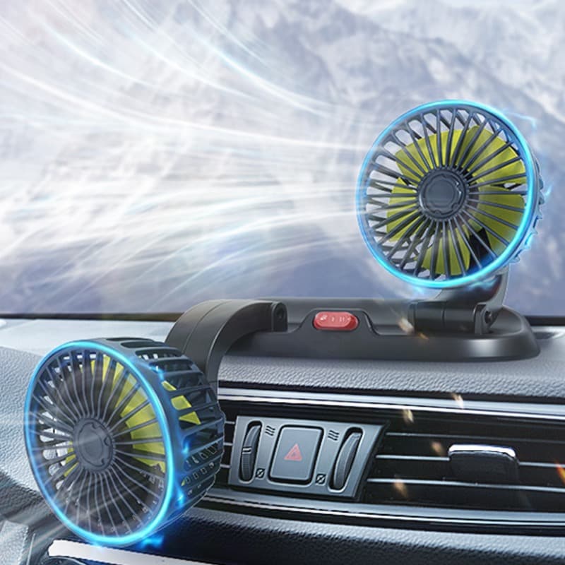 Car Fan Dual-Head 24V Heavy Truck Dual-Head USB Car & Home Dual-Use Multifunctional Adjustable Universal Fan