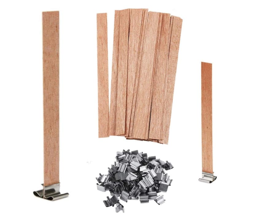 Wooden candle wick, candle wood wick, candle wick with stand, suitable for DIY candle craft, wooden candle wick.
