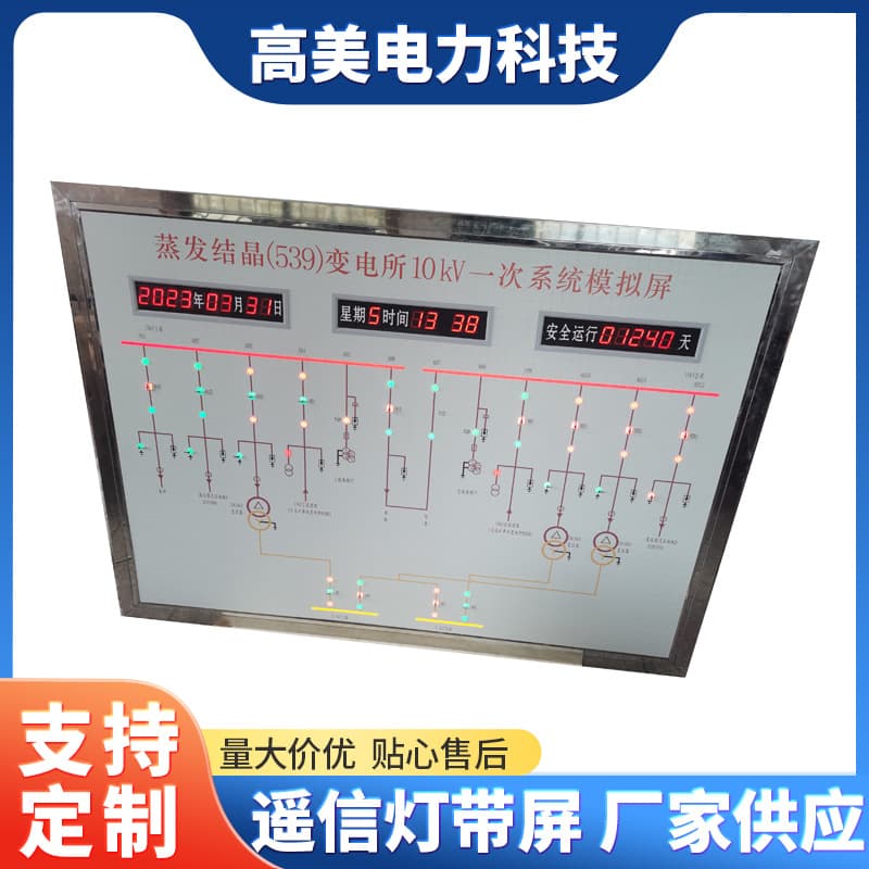 Custom Power Distribution Room Switchgear Substation LED Strip Power Simulation Panel Distribution Room Anti-Mistake Alarm Simulation Panel