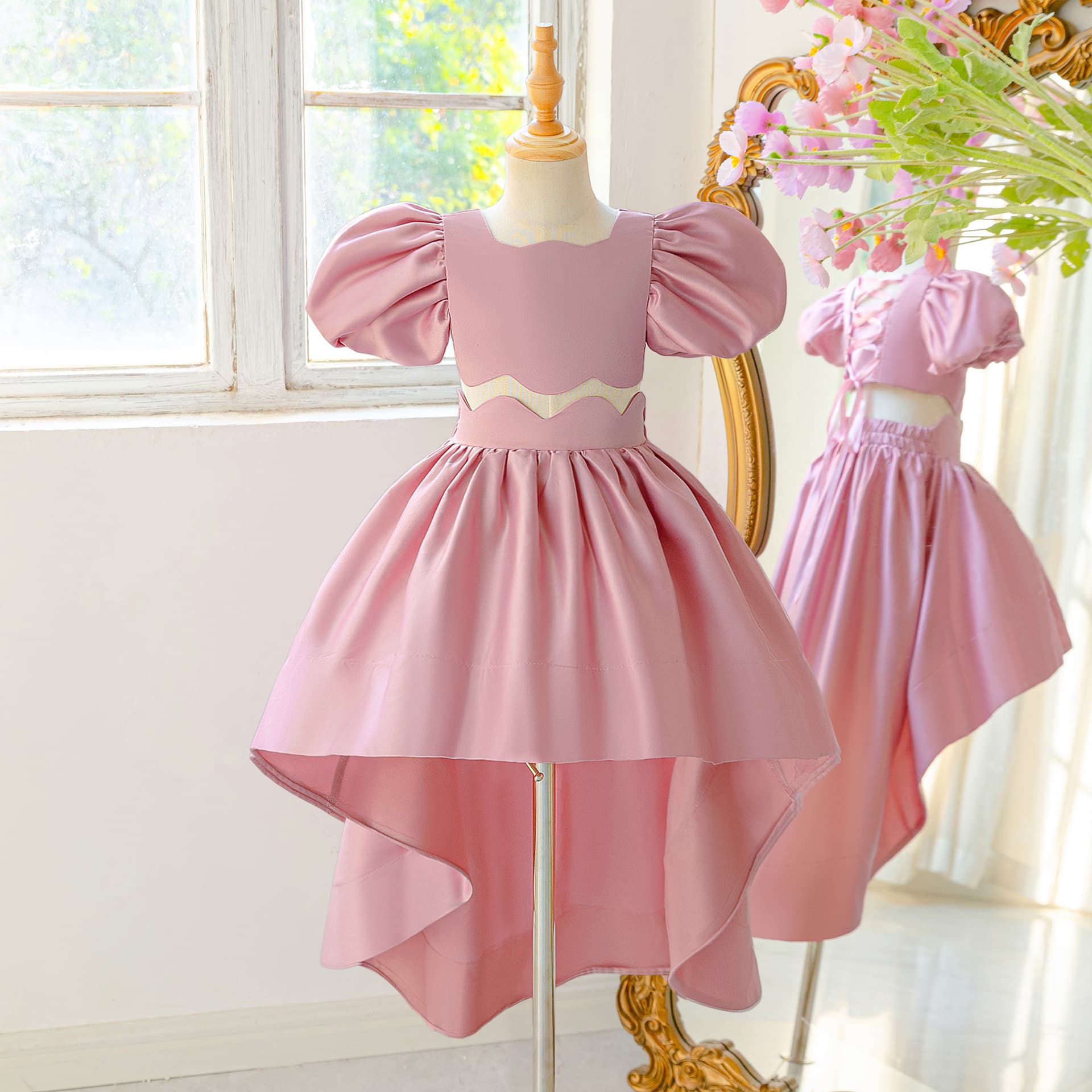 Girls dress skirt birthday girl piano playing princess dress party dress for 3-9year girl