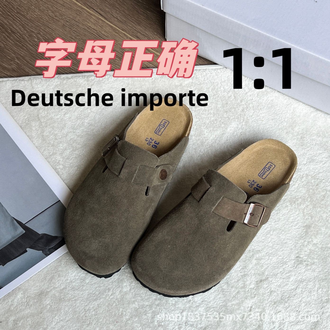 Bk1:1 Genuine Leather Spring and Autumn Birkenstock Shoes for Men and Women, Trendy Leather Slippers, Birkenstock Cowhide Arch Support Cork Sole Shoes