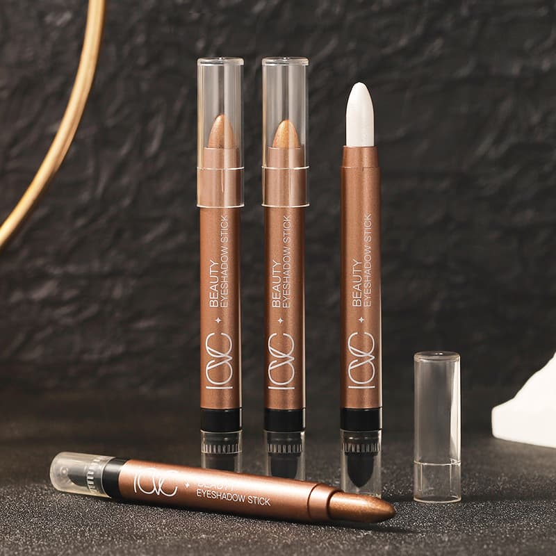 ICVC#1149 Highlighter Eyeshadow Stick with Pearlescent Shimmer, Waterproof and Sweat-Resistant, Contouring and Brightening Dual-Ended Eyeshadow Stick, Cross-Border Drop Shipping