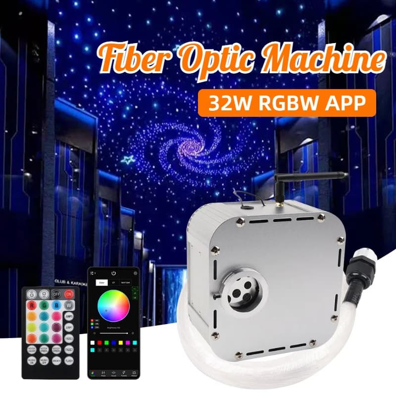 32W Starry Sky Light Source Machine RWGB APP Fiber Optic Light Engine Projector