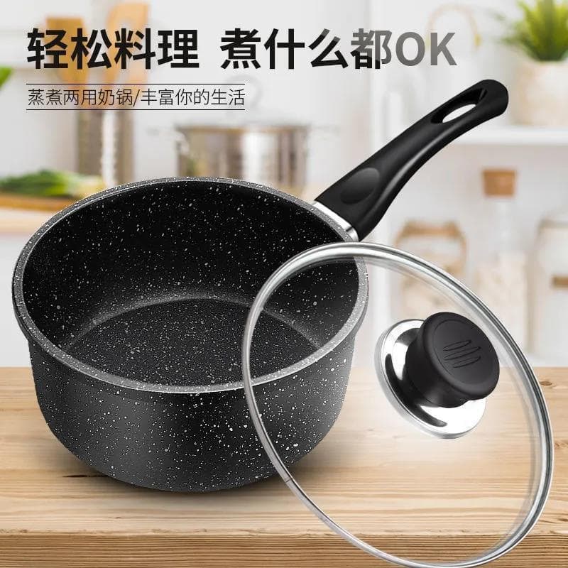 Mai Fan Stone Small Milk Pot Baby Food Cookware Induction Cooker Gas Stove Universal Non-stick Pot Dormitory Instant Noodle Pot Snow Flat Pan