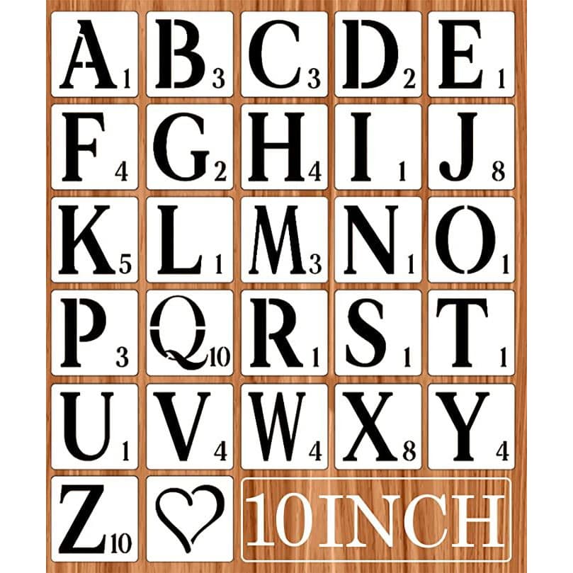 Hollow Stencil Template for Painting, 26 Letters and Numbers, Plastic, Graffiti Wall Art, DIY Pet Template, Creative Graffiti