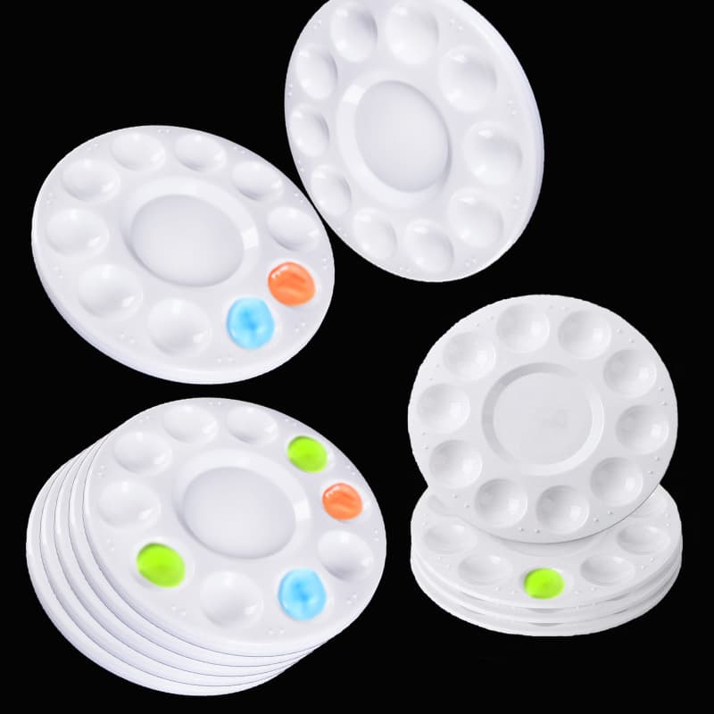 Cross-border High-quality 10-well Palette, 16cm Round Palette for Children and Students, Bulk Purchase Available