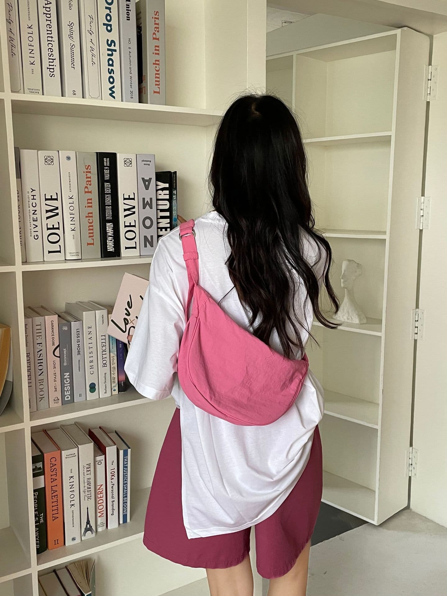 Versatile Women's Single Shoulder Crossbody Nylon Dumpling Bag Summer Fashion Casual Solid Color Moon Bag Trendy