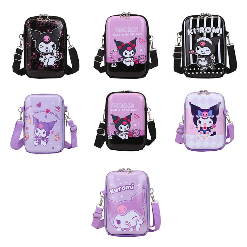 New parent-child children's bag mobile phone hard shell crossbody bag cartoon pattern box bag girl's outing shoulder casual bag