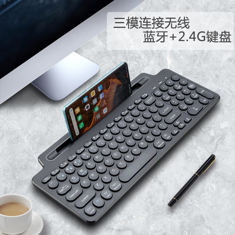 Bluetooth Wireless Keyboard with Card Slot, 2.4G, Tablet Phone Computer Keyboard Smart Touchpad Keyboard