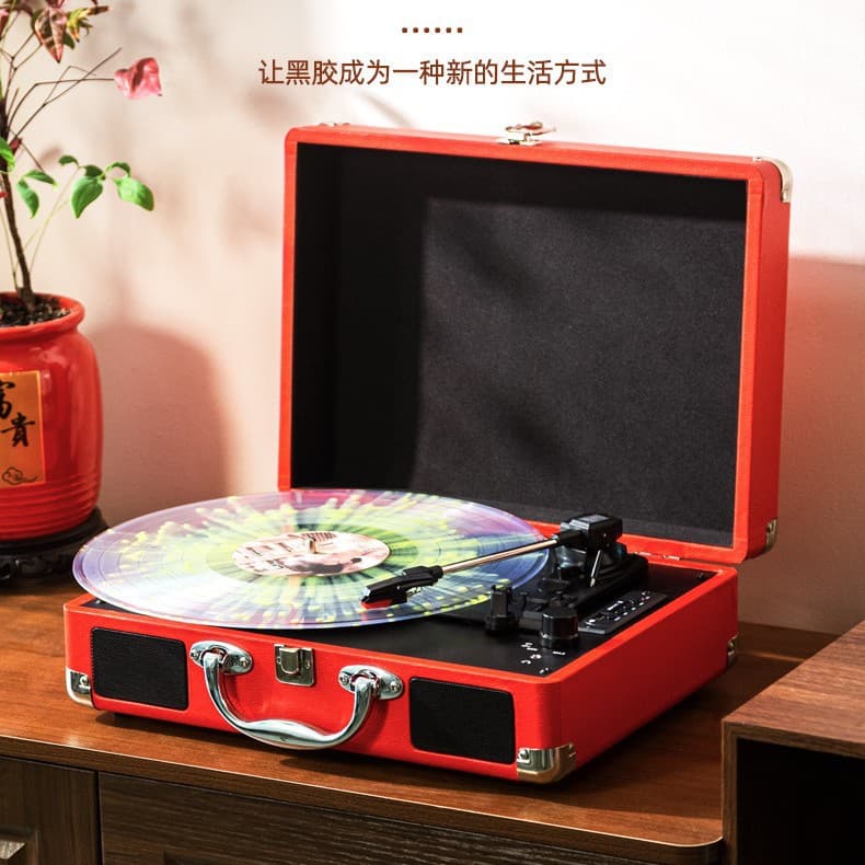 In-stock Cross-border Retro Vinyl Record Stereo Phonograph Sound System for Home Living Room European-style Electric Turntable