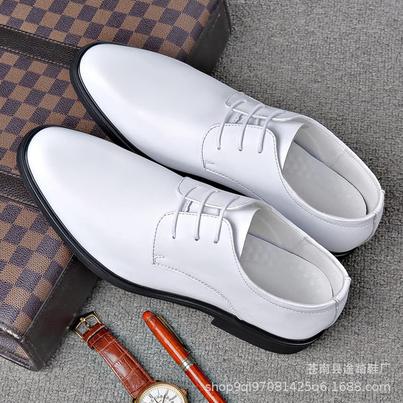 Genuine Leather Lace-Up Men's Business Formal Dress Shoes Low-Top Korean Style Performance Shoes Wedding Shoes Factory Direct Wholesale