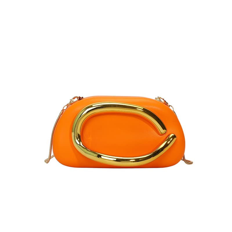 2025 New Handbag with Metal Decoration, Top Handle Bag, European and American Cross-Border Personality Evening Dress Chain Crossbody Bags