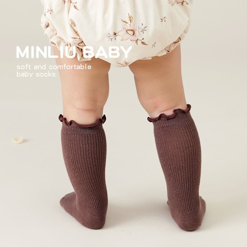 New baby mid-tube socks, spring and autumn newborns, autumn and winter newborn baby socks that do not tighten the legs, children's loose socks