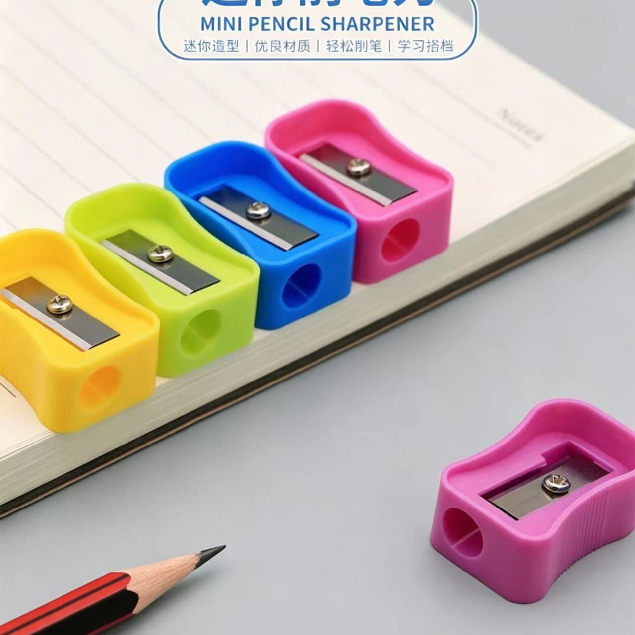 Student pencil sharpener geometric single head round pencil sharpener octagonal pencil sharpener student single hole plastic pencil sharpener