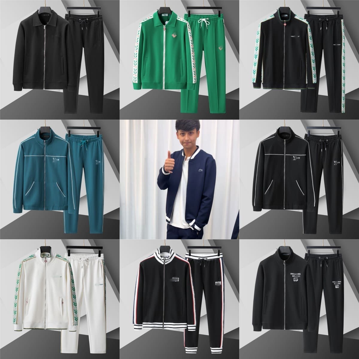 Cross-border correct version of the new autumn and winter sports and leisure suits, classic men's high-quality foreign trade spot long-sleeved cardigans
