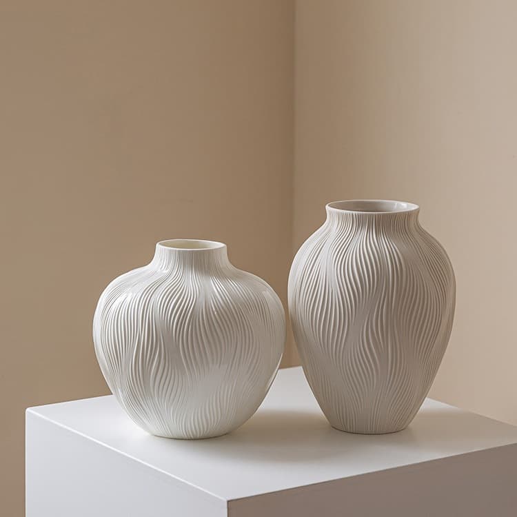 Banran Half-Natural Vase Living Room Decoration Flower Arrangement Ceramic New Chinese Style Jingdezhen Dining Table Flower Vessel Hydroponic Fresh Flowers D&