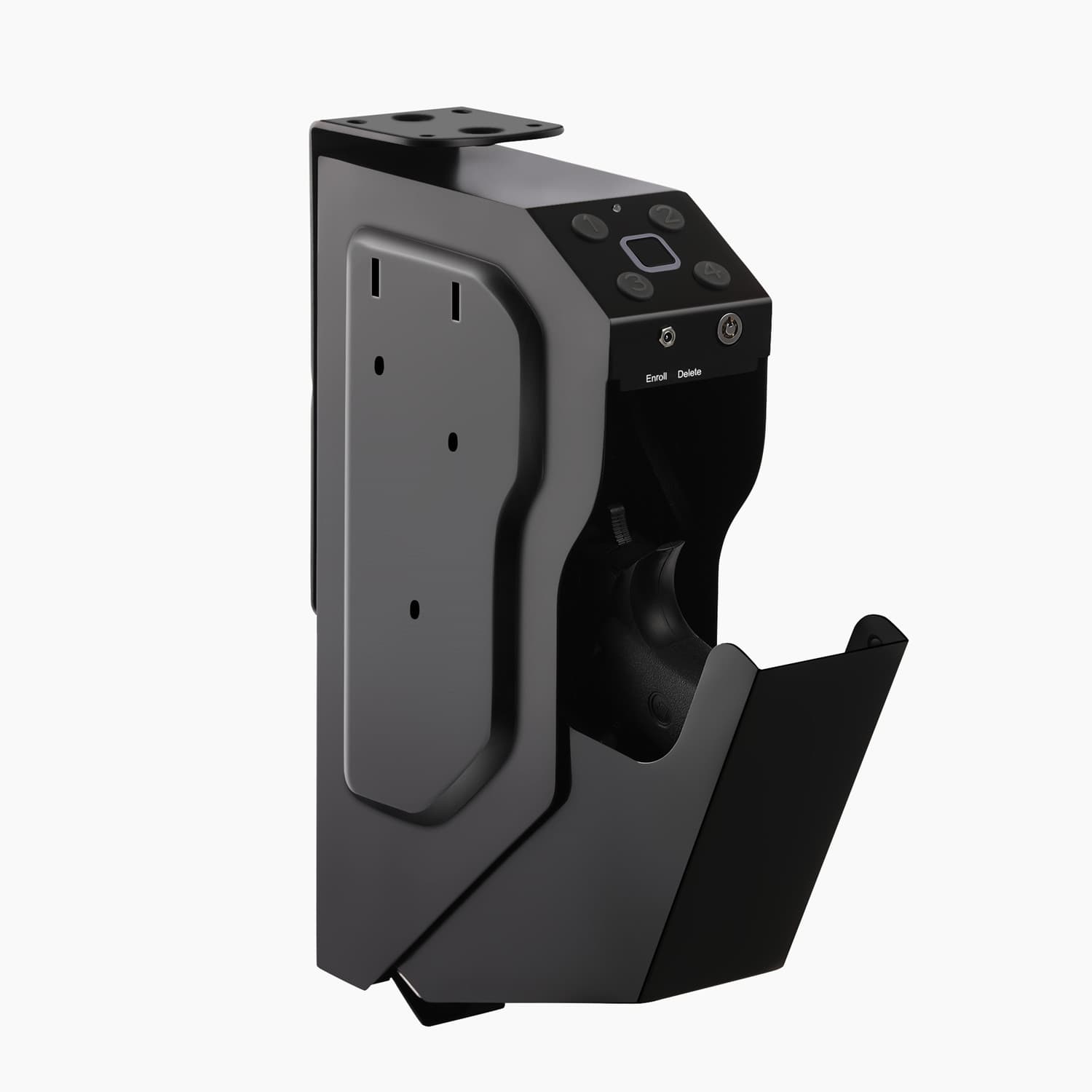 Semiconductor fingerprint metal steel plate pistol safe box, semi-hanging gun cabinet with fingerprint, key, and password gun safe