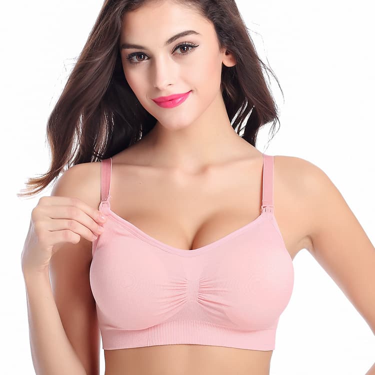 New maternity wire-free front-opening plus size nursing bra, shaping and seamless bra for breastfeeding.