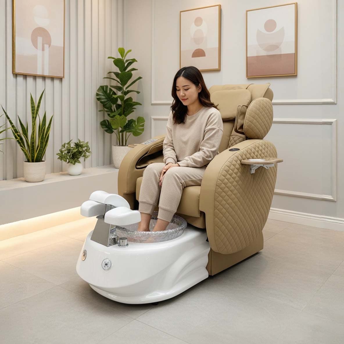 Electric Commercial Kneading Massage Chair Spa Foot Bath Sofa Chair with Front and Rear Adjustment Multifunctional Foot Therapy Chair Nursing Chair