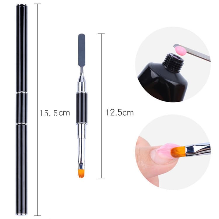 Dual-ended Nail Art UV Light Therapy Pen Steel Push Gel Flower Stamping Rod Multi-functional Crystal Gel Nail Pen Brush