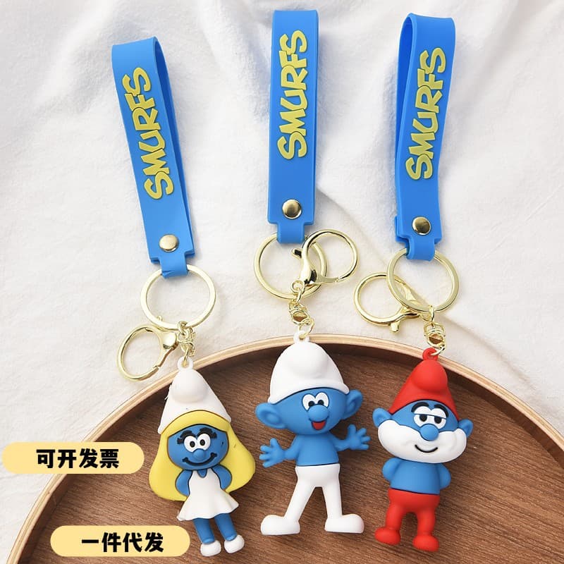 Modern Minimalist Blue Elf Keychain Pendant Cute Style PVC Material Personalized Gifts Commemorative Gifts Keychain Accessories
