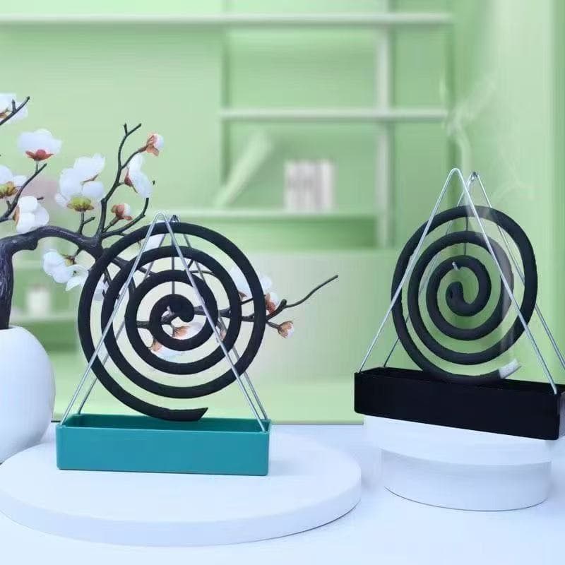 Creative Triangular Mosquito Coil Holder Fireproof Heat-Resistant Mosquito Coil Holder Ash Catcher Incense Mosquito Coil Tray Burner Stand