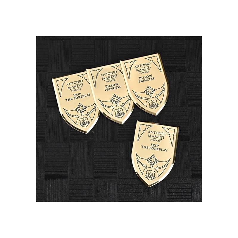 Custom Metal Sign Aluminum Alloy Perfume Nameplate Custom Cosmetic Curved Bottle Vintage Brass Label Logo Printing