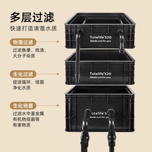 Fish Basin Sump Tank Fish Pond Filter Box Top Mount Drip Tray External Water Circulation Black Aquarium Filter Canister Filter