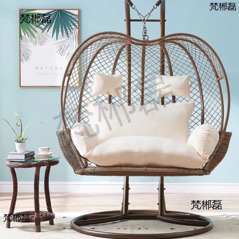 Sofa-Style New Thick Cushion for Hanging Basket Nest Egg Chair Double Rattan Swing Hammock Cradle Chair Thickened Cushion Set